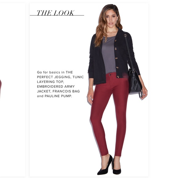 JustFab The Perfect Jegging in Oxblood - Picture 4 of 8
